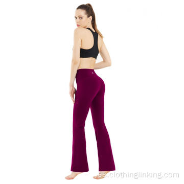 Pantalones de yoga bootcut negros para mujer